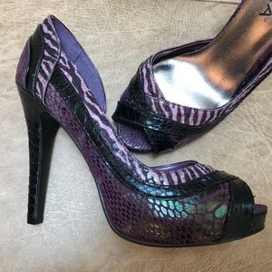 ICora Faux Croc Peep Toes⚜️Final Price⚜️